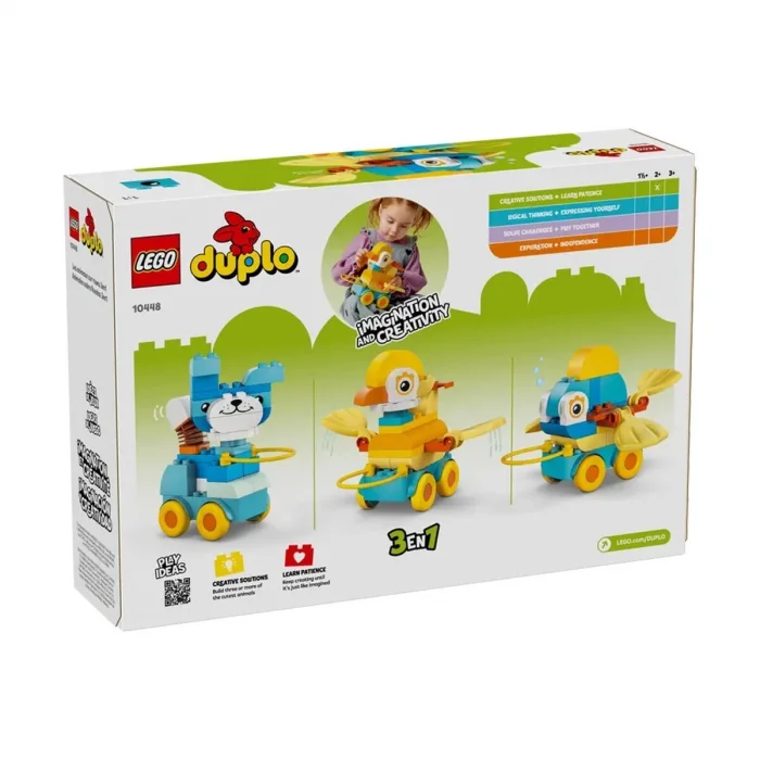 10448 Lego Duplo 3ü1 Arada Tekerlekli Hayvanlar 58 Parça +2 Yaş