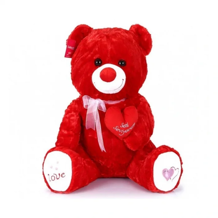 1054 Krm Tıkıl Ayı 70 Cm Kırmızı