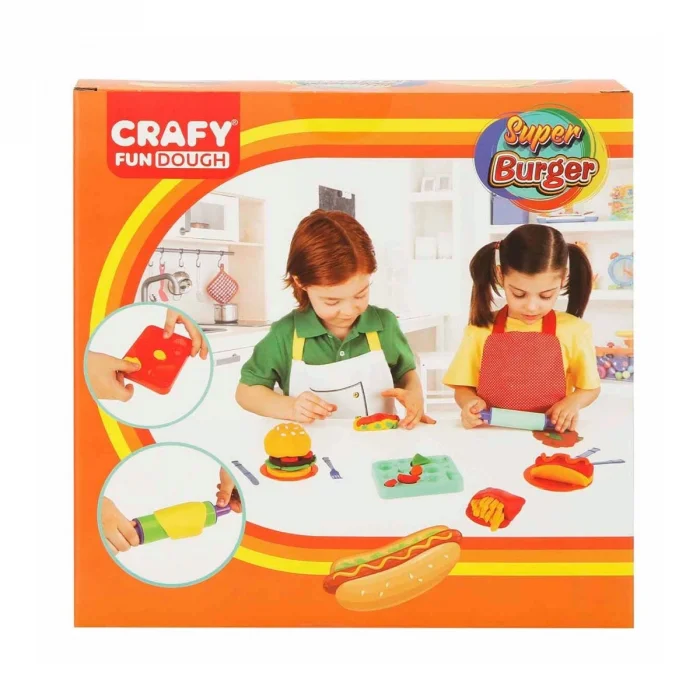 2015 Crafy Süper Burger Oyun Hamuru Seti 200 G 12 Parça