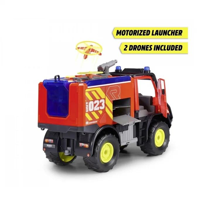 203719033 Dickie Unimog U530 Fire Rescuefreewheel Light Sound İnterior Batte