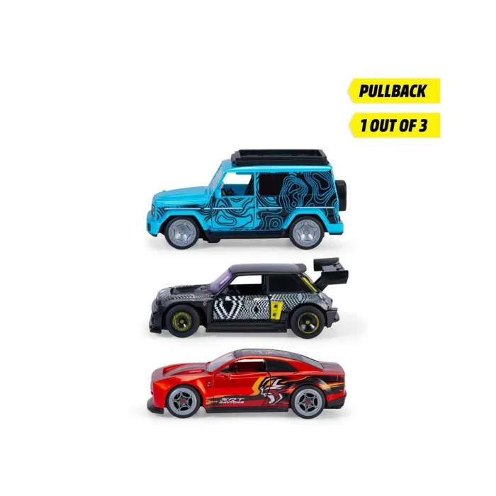 203742013 Pulback Racer 3-asst With Pull Back Steering Function Opening Do