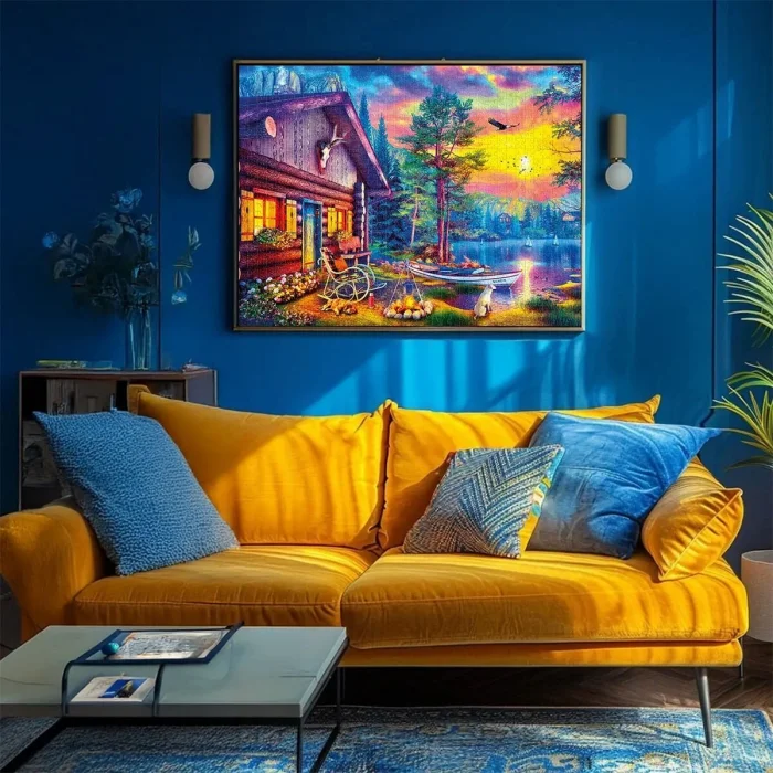 20818 Puzzle 1000 Evening Sunset Cabin