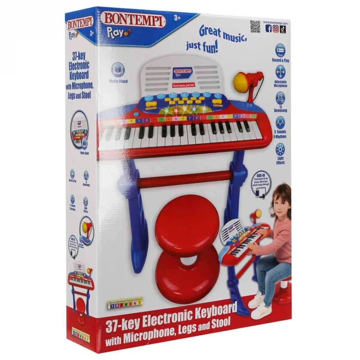 33740 Sun-bnt-müzik Set 37tuş Ayaklı Org Mikrofon Tabure Işıklı