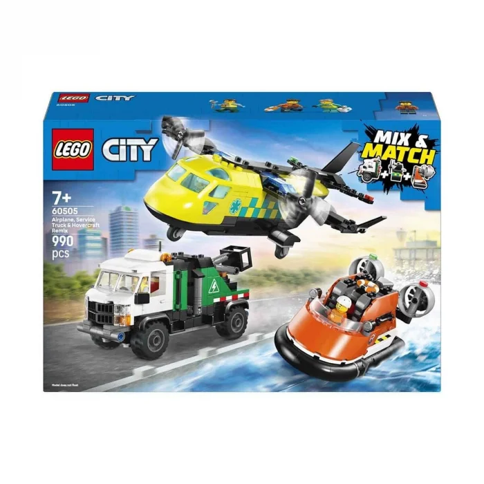 60505 Lego City Uçak, Servis Kamyonu Ve Hoverkraft 990 Parça +7 Yaş