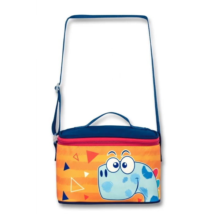 Ümit Çanta Cennec Erkek Çocuk Sevimli Dino Turuncu/Mavi Üçlü İlkokul Çanta Seti