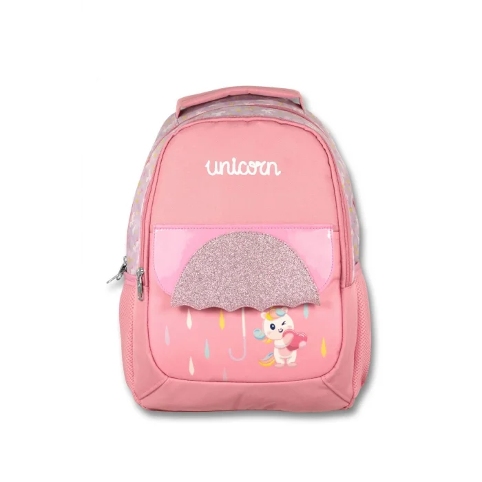 Cennec Simli Unicorn Baskılı Pembe Kız Çocuk Üçlü İlkokul Çanta Seti