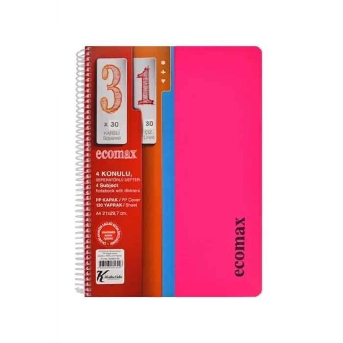 KESKİN ECOMAX A4 120 YP.PP KAPAK 3+1 AYRA.350953