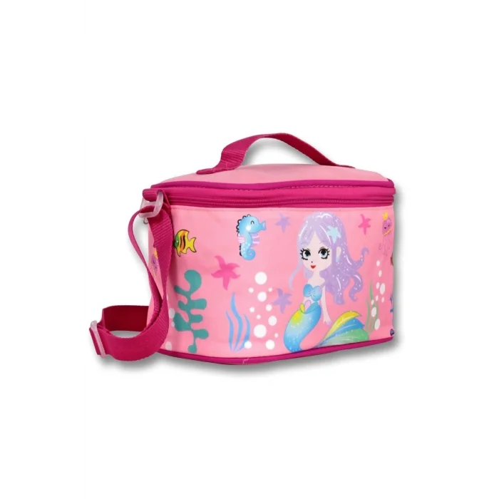 Cennec Şeffaf Bölmeli Pembe Deniz Kızı İlkokul Sırt Çantası Seti - Kız Çocuk