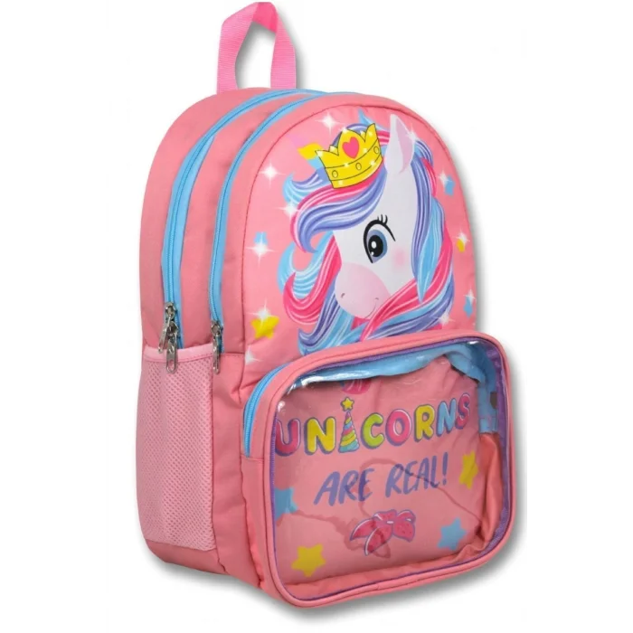 Cennec Şeffaf Bölmeli Pembe Unicorn İlkokul Sırt Çantası Seti - Kız Çocuk