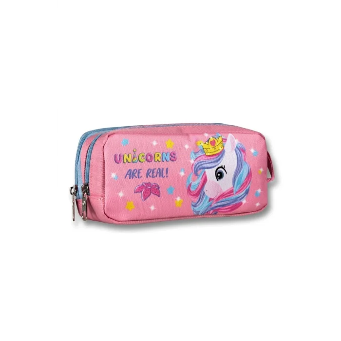 Cennec Şeffaf Bölmeli Pembe Unicorn İlkokul Sırt Çantası Seti - Kız Çocuk