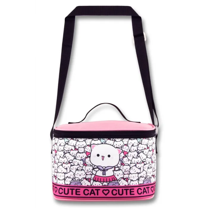 Ümit Çanta Kız Çocuk Beslenme Çantası (Thermo Isı Yalıtımlı) - Sevimli Kediler - Pembe Beyaz - 5013