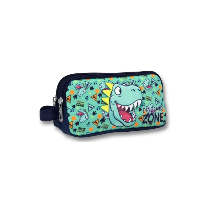 Ümit Çanta Yeşil Lacivert Dinazor Desenli Kalem Çantası - Erkek Çocuk - 5020