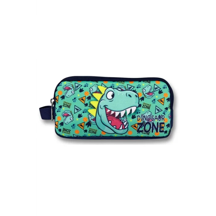 Ümit Çanta Yeşil Lacivert Dinazor Desenli Kalem Çantası - Erkek Çocuk - 5020