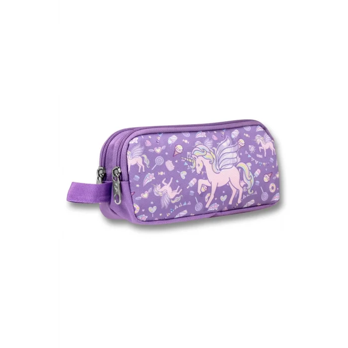 Ümit Çanta 5029 (Unicorn Pegasus Desenli - Lila Renkli) Kız Çocuk Kalem Çantası