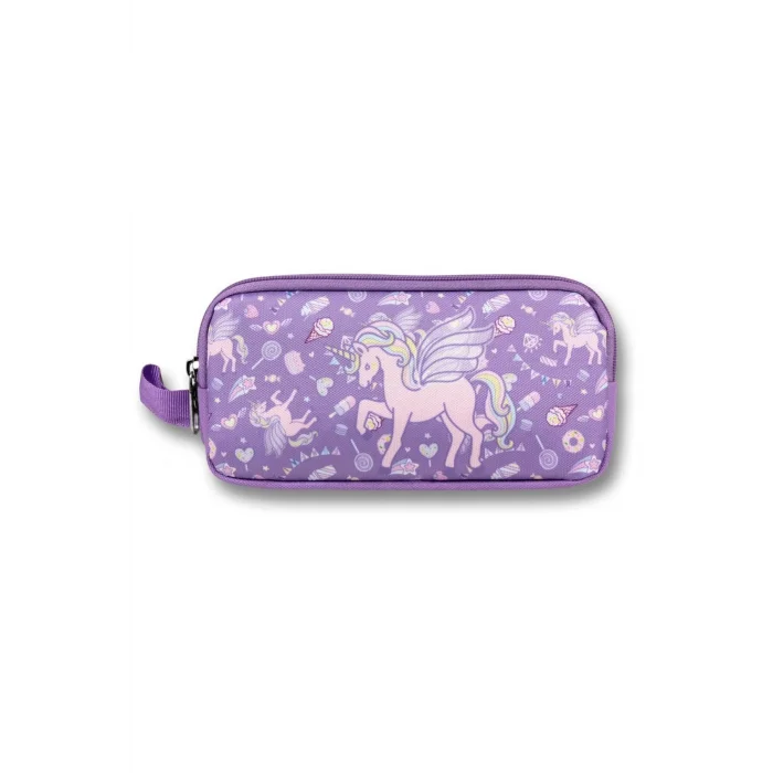 Ümit Çanta 5029 (Unicorn Pegasus Desenli - Lila Renkli) Kız Çocuk Kalem Çantası
