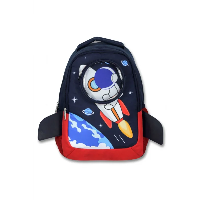 Cennec 5042 (3D Astronot - Lacivert Kırmızı - Erkek Çocuk) Okul Çantası