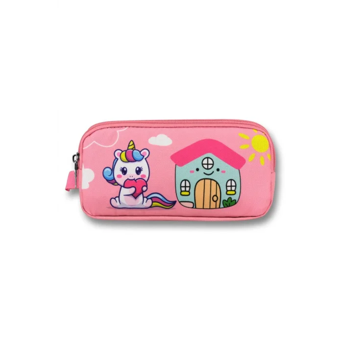 Ümit Çanta 5053 (Unicorn Desenli - Pembe Yeşil Renkli) Kız Çocuk Kalem Çantası