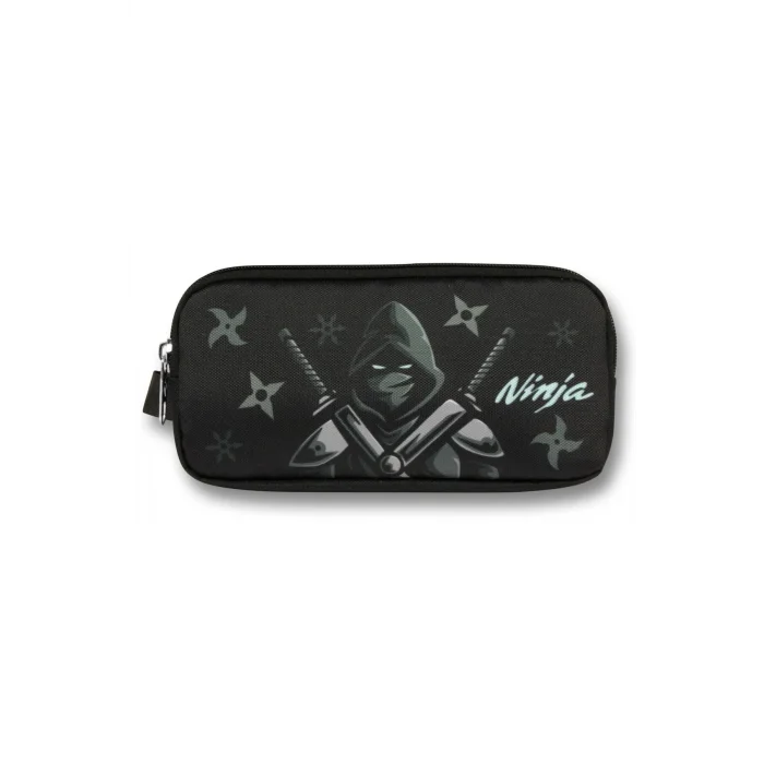 Ümit Çanta Siyah Turkuaz Ninja Desenli Kalem Çantası - Erkek Çocuk - 5068