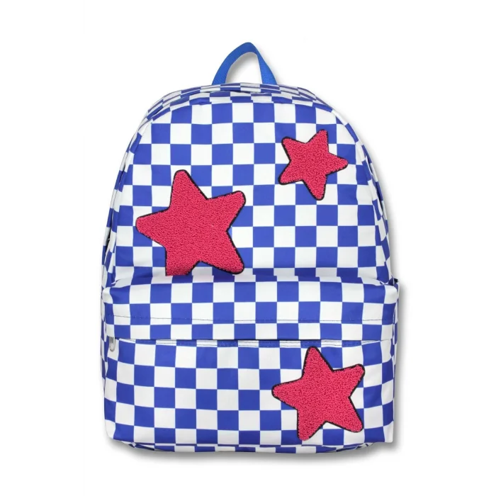 Ümit Çanta Kızlar İçin Mavi Kırmızı Renkli Yıldız Okul Çantası - 5086 - Nakışlı Yıldız