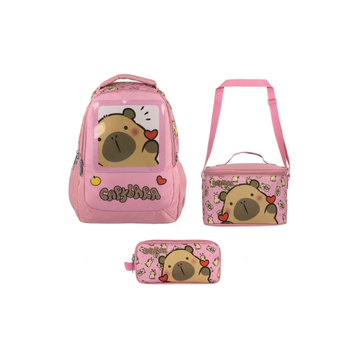 (Kız Çocuk - Pembe) İlkokul Üçlü Çanta Seti - SETCPB5212A