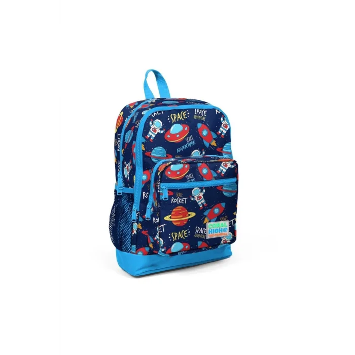 Kids Lacivert Mavi Uzay Desenli 3’lü Okul Çanta Seti SET0123470