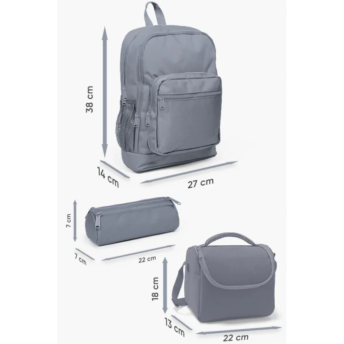 Kids Lacivert Mavi Uzay Desenli 3’lü Okul Çanta Seti SET0123470