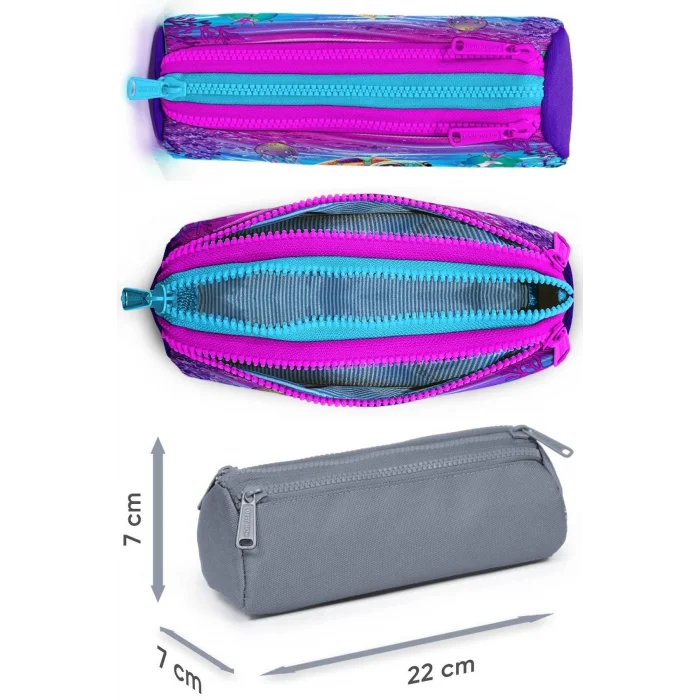 Kız Çocuk Üçlü İlkokul Okul Çanta Seti - Pembe Mor Kaplumbağa