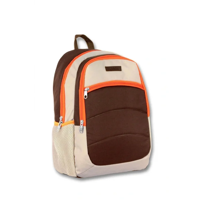 Ümit Çanta Cennec Ortaokul Kolej Lise ve Günlük Sırt Çantası - Kahverengi-Turuncu - Erkek