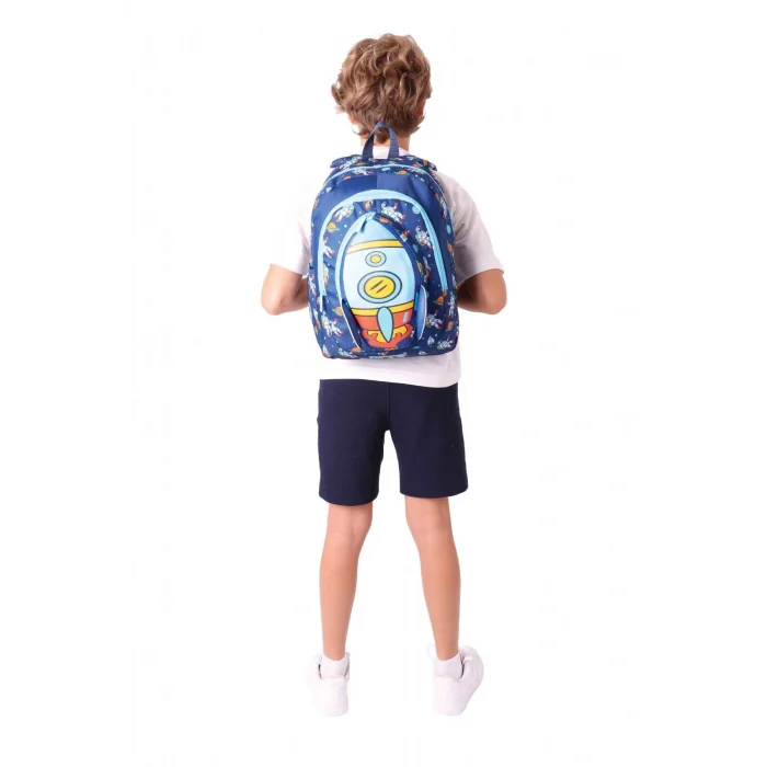 Kids Üç Gözlü (Erkek Çocuk) Okul Sırt Çantası (Roket Detaylı) - L5260