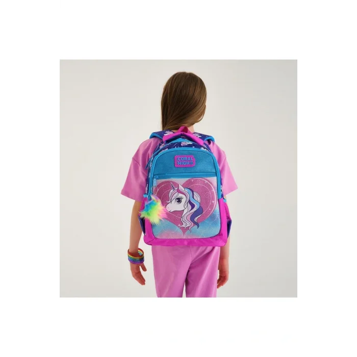 Kids Mor Pembe Unicorn Desenli 3’lü Okul Çanta Seti SET0123492