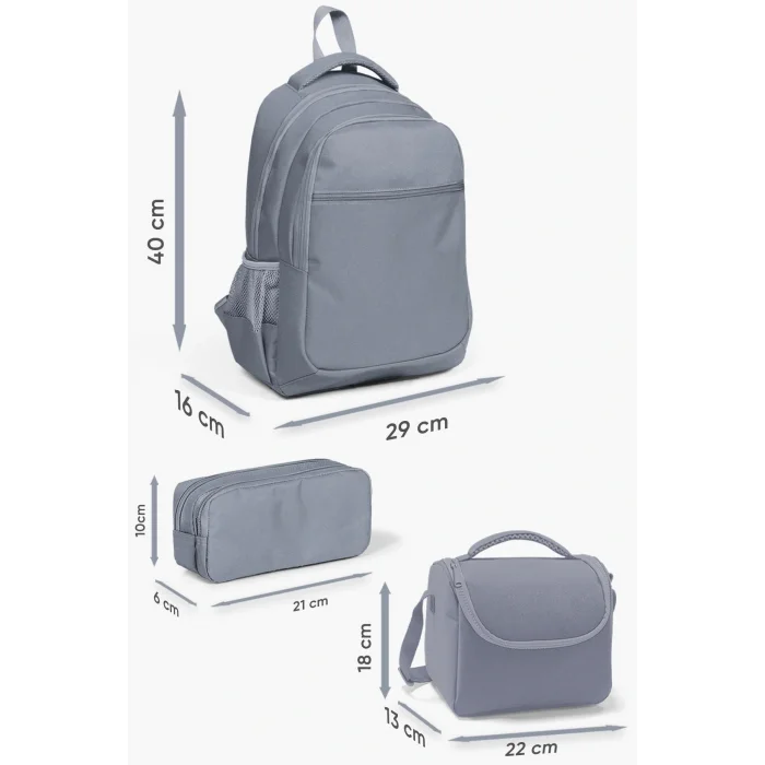 Kids Mor Pembe Unicorn Desenli 3’lü Okul Çanta Seti SET0123492