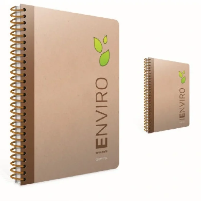 Gıpta Enviro Kraft Sert Kapaklı Spiralli Çizgili Defter 17 cm x 24 cm 100 Yaprak