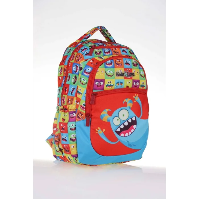 Kids & Love Design Cute Monster Okul Çantası 39x29x16 (l5083)