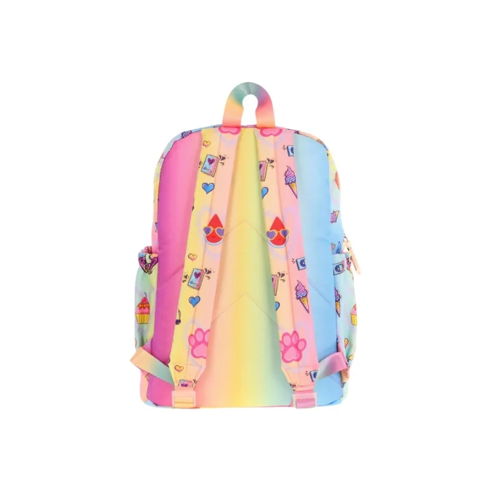 Kids Dört Bölmeli Kız Çocuk Silikon Aksesuarlı Mavi Sarı İlkokul Çantası