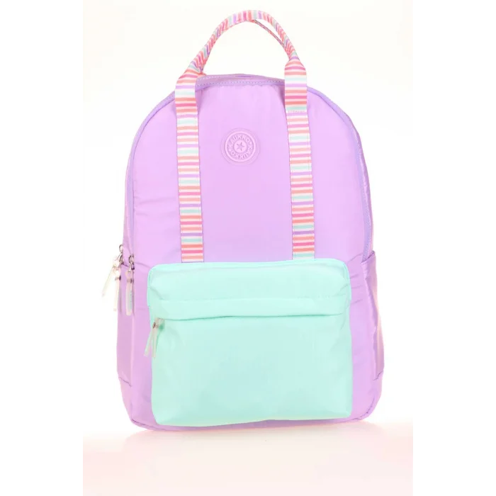 Double Stripe Sırt Çantası Lila K1764 (LİSANSLI)