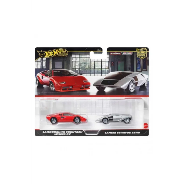1:64 Hot Wheels Premium Car Culture 2li Paket HBL96 - Lamborghini Countach Lp5000 Qv Ve Lancia Stra