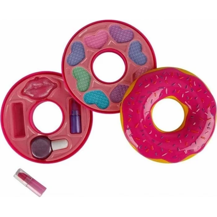 2596 Donut Şekilli 2 Katlı Makyaj Güzellik Seti -sunman