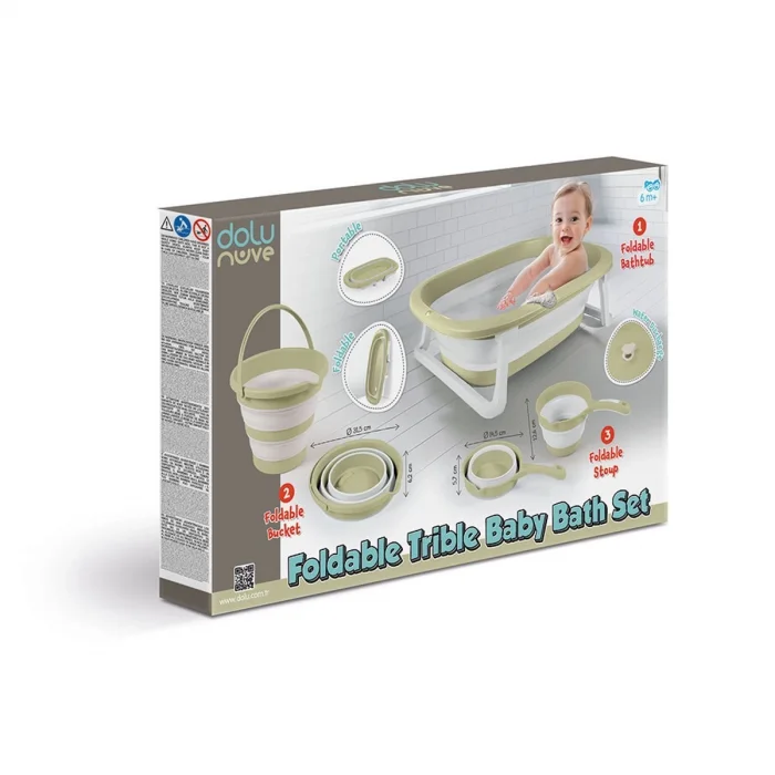 7272 Katlanabilir 3lü Bebek Banyo Seti  Eco -yeşil