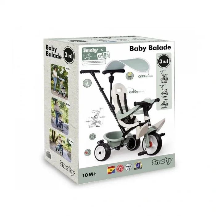 7600741405 Smoby Baby Balade Bej 3 Tekerlekli 3ü 1 Arada Bisiklet +10 Ay
