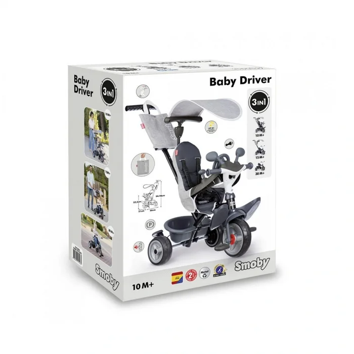 7600741503 Baby Driver Tricycle 3 Tekerlekli 3ü 1 Arada Gri Bisiklet +10 Ay