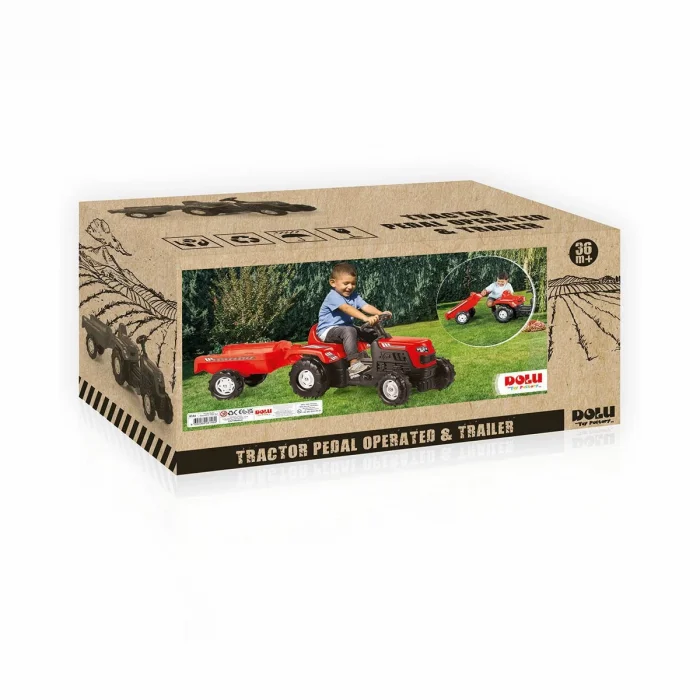 8146 Oyuncak Romorklu Traktor Kırmızı