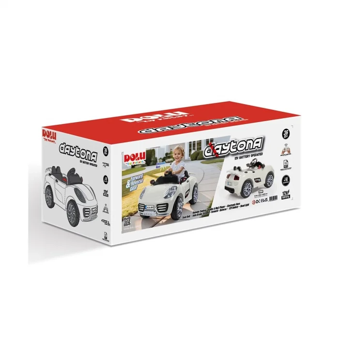 8197 Oyuncak Daytona Beyaz 12v Akülü Araba