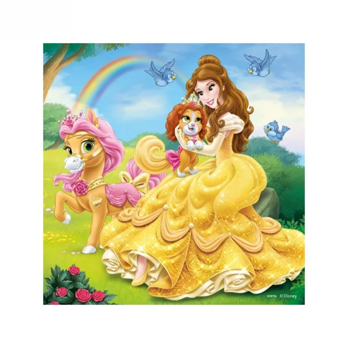 93465 Palace Pets Belle, Cinderella, Rapunzel 3x49 Parça Ravensburger Puzzle