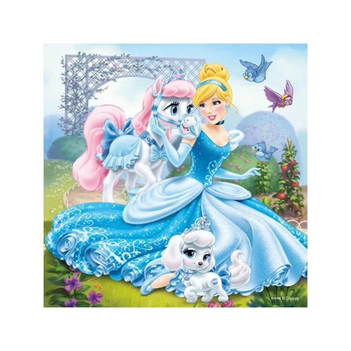 93465 Palace Pets Belle, Cinderella, Rapunzel 3x49 Parça Ravensburger Puzzle