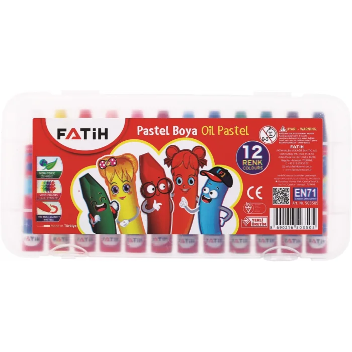 FATİH PASTEL BOYA 12 RENK KİNG SİZE ÇANTALI