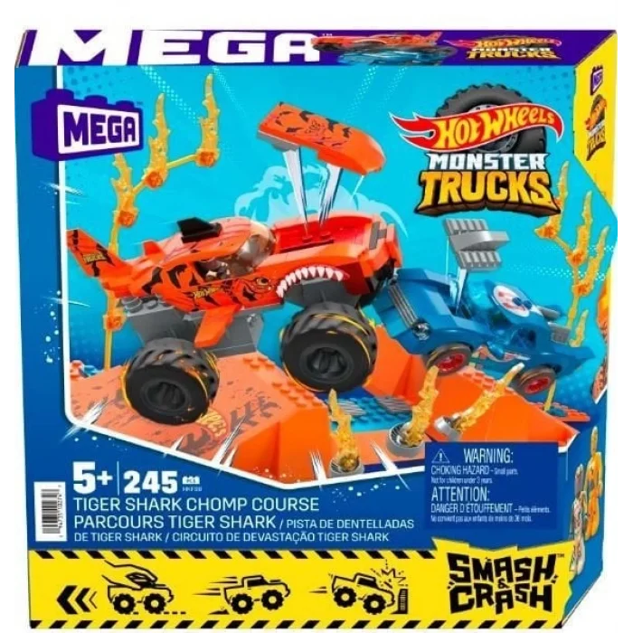 Hkf88 Mega™ Hot Wheels® Smash N Crash Tiger Shark Çarpışma Seti 245 Parça +5 Yaş