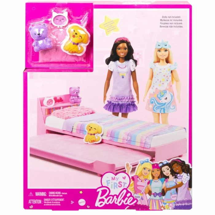 Hmm64 My First Barbie - İlk Barbie Bebeğim - Barbienin Yatağı Oyun Seti