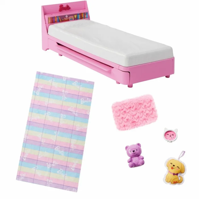 Hmm64 My First Barbie - İlk Barbie Bebeğim - Barbienin Yatağı Oyun Seti
