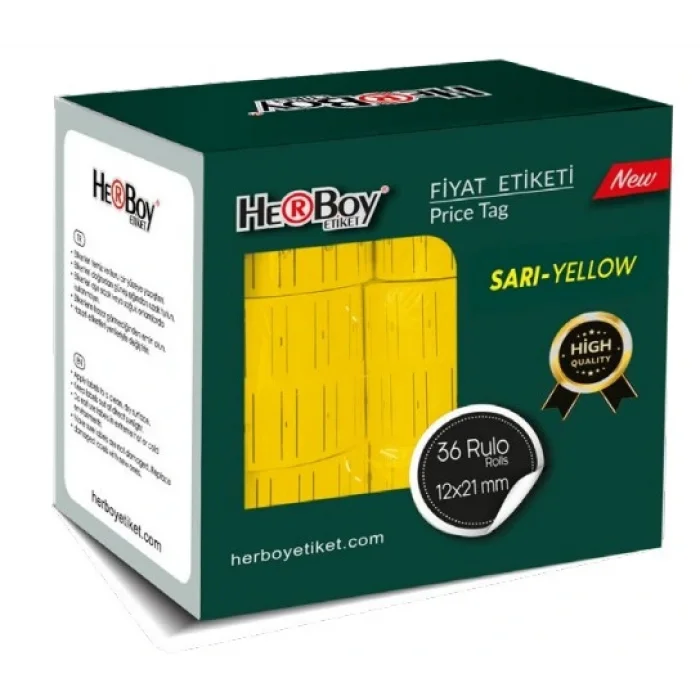 HRB-141 HERBOY SARI FİYAT ETİKETİ 12x21- 36 ADET