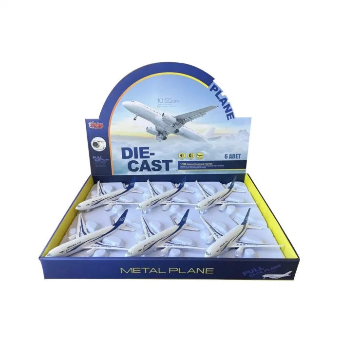 Hw-180 2830 Blue Cb Işıklı Sesli Metal Yolcu Uçağı